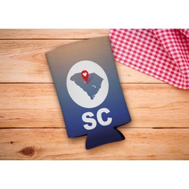South Carolina Pride Gifts Love South Carolina SC South East Region State Pride 12-Pack Ultra Slim Can Coolies