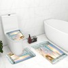 ZXMBF 4Pcs Beach Coastal Shower Curtain Sets Ocean Sunrise Seaside