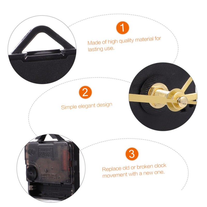 SHINEOFI 3pcs DIY Clock Movement Mechanism with Elegant Hands Silent