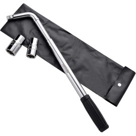 EPAuto Telescoping Lug Wrench, Wheel Wrench with CR-V Sockets (17/19, 21/22mm)