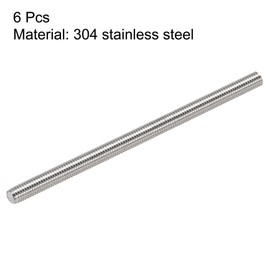 uxcell 6Pcs M5 x 90mm Fully Threaded Rod 304 Stainless Steel Right Hand Threads,M5-0.8 Thread Pitch