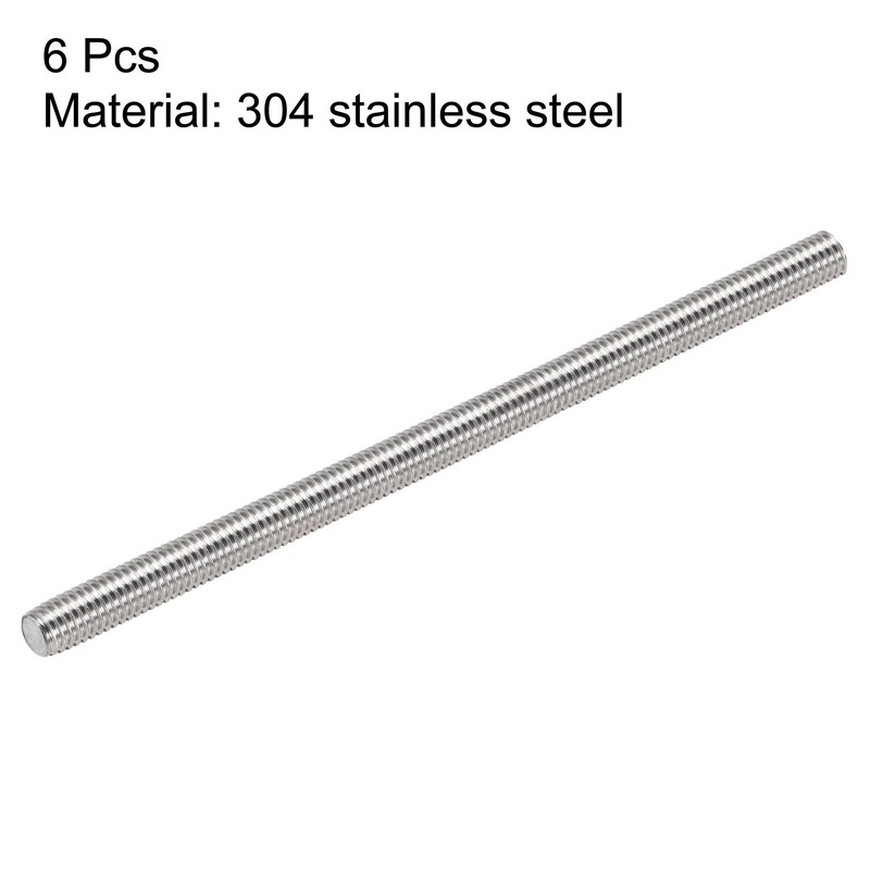 uxcell 6Pcs M5 x 90mm Fully Threaded Rod 304 Stainless