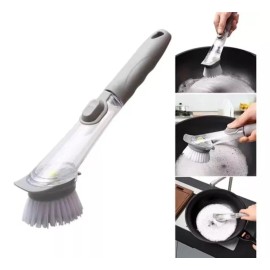 Cepillo 2 En 1 Dispensador Jabon Lava Trastes Tennis
