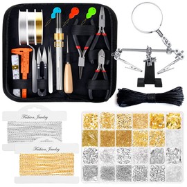 shynek shynek Jewelry Making Kits for Adults, Jewelry Making Supplies Kit with Jewelry Making Tools, Earring Charms, Jewelry Wires, Jewelry Findings and Helping Hands for Jewelry Making and Repair