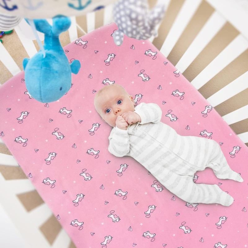 Mini Crib Sheets 4 Pack, Mini Portable Crib Sheets |