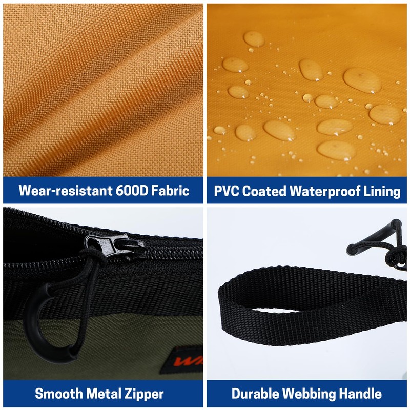 WISEPRO 4 PCS Zippered Tool Pouch, Multipurpose Tool Organisers Bags,