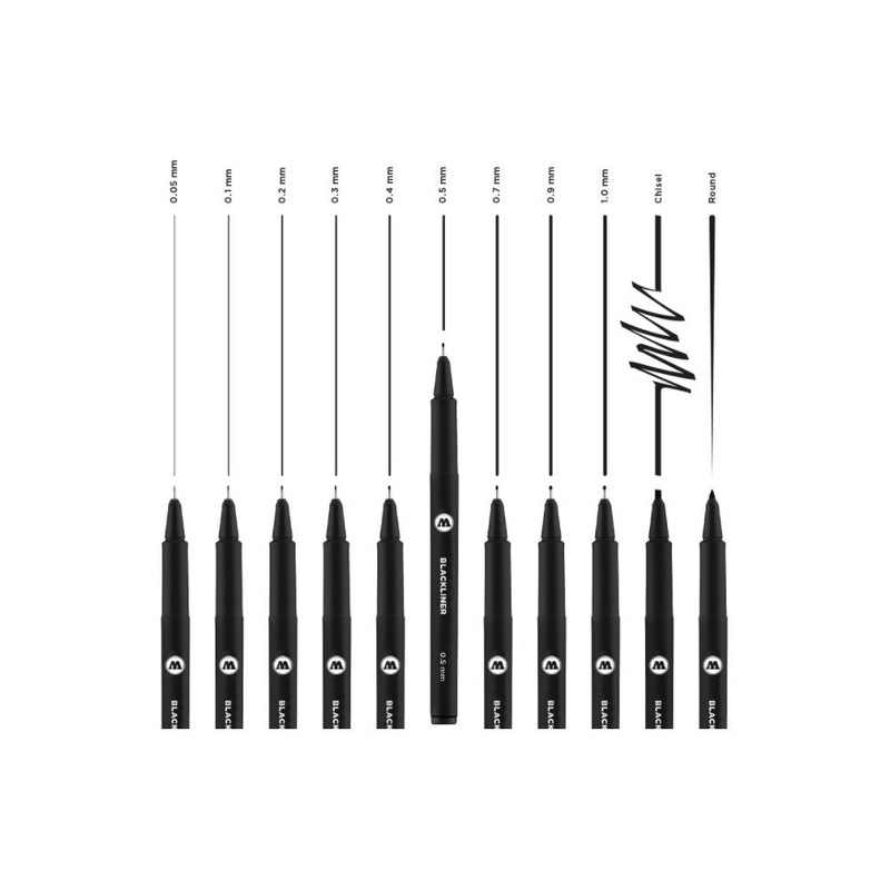 Molotow Blackliner Fineliner Pen Black 0.4mm