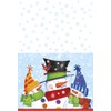 Unique Party 47623 - Plastic Snowman Buddies Christmas Tablecloth, 7ft
