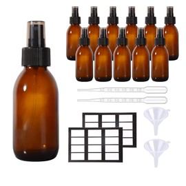 StellaCare Glass Spray Bottles,4oz Refillable Empty Spray Bottle for Hair, Essential Oil,Plants, Cleaning Solutions,Fine Mist Spray(12pack)