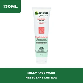 Garnier SkinActive Green Labs Hyalu-Melon Smoothing Milky Washable Cleanser with Hyaluronic Acid + Watermelon for Dehydrated Skin, Fine Lines, (Packaging May Vary), 4.4 FL Oz