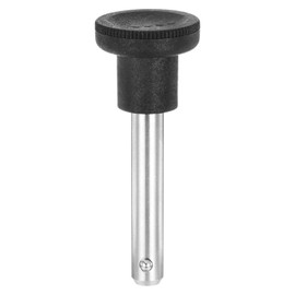 sourcing map 10x45mm Quick Release Pins with Round Knob, Chrome-Plated Carbon Steel Marine Hardware for Marine Mountain Seat, Ship Outfitting, Shipbuilding, Silver