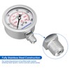 MEASUREMAN Pressure Gauge, 0-1000 PSI/kPa, Glycerin Filled, 1/4 NPT Lower