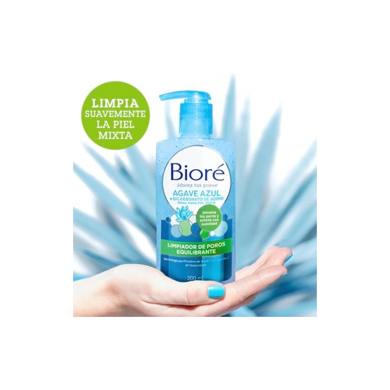 Bioré Limpiador de Poros con Bicarbonato de Sodio, 200 ml