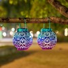 2 Pack Outdoor Solar Hanging Lantern Lights Metal LED Decorative
