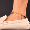 ocean Anklet Black Spinel Cross Maria Medal Coin Gold Brass
