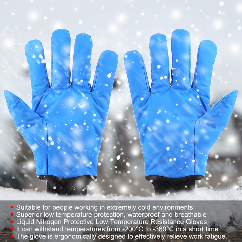 Cryogenic Gloves Liquid Nitrogen Protective ‑200°C to ‑360°C Low Temperature