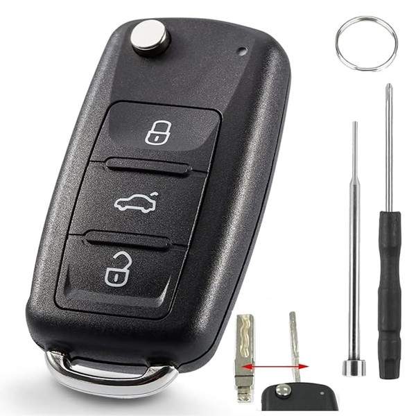 Chaexii Volkswagen key fob with pin removal tool, 3 buttons