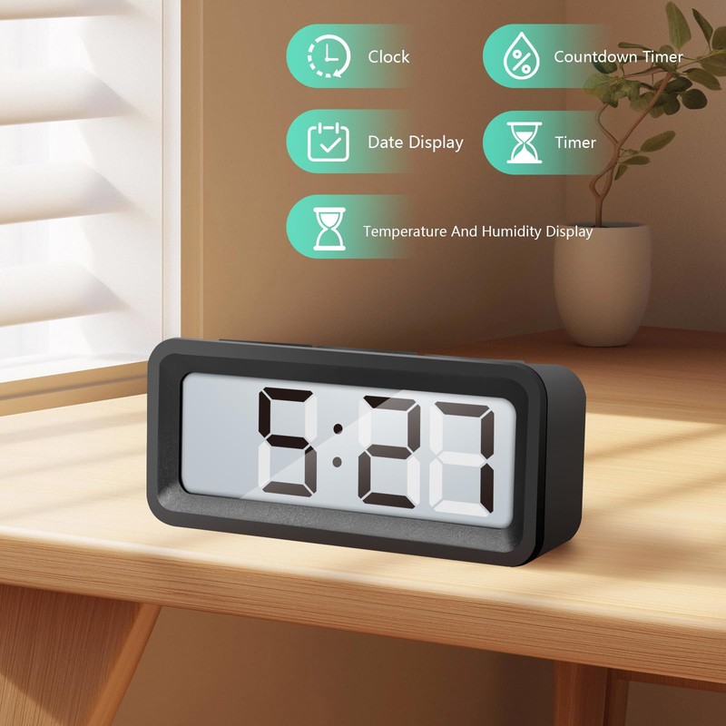 Romon Digital Alarm Clock, Small Travel Alarm Clock, Temperature and