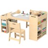RUPOLX Gray Surface 50.4inx 24in Kids Craft Table with Portable