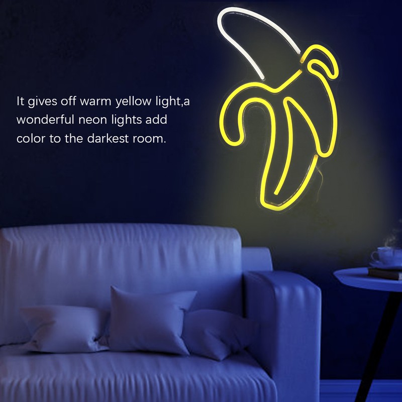 Banana Shaped LED Neon Lights Art Wall Decorative Lights for