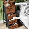 Somdot Tall Nightstand with Charging Station and LED Light for