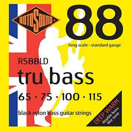 Rotosound RS88LD Black Nylon Standard Gauge Flatwound Bass Strings (65 75 100 115)