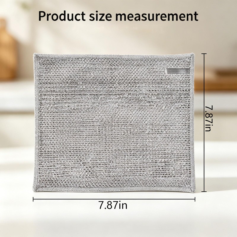 Gray Mesh Dish Scrub Pads 10 Pack, Non Scratch Reusable