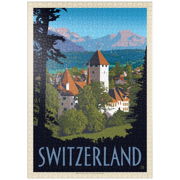 MyPuzzle Switzerland, Vintage Travel Poster - Premium 1000 Piece Puzzle