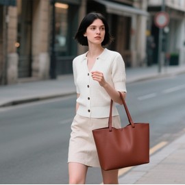 DOODLEBEAN Hobo Handbag for Women Leather Tote Bag Brown Large Soft Shoulder Bags 2025 Trendy Womens Totebags Top Handle Everyday Tote Purse for Woman