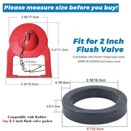 Toilet Flapper Replacement with Toilet Flush Valve Gasket Compatible with Kohler 1032640/K84284 Flapper Replacement KOHLER GP83996/GP83888 Gasket