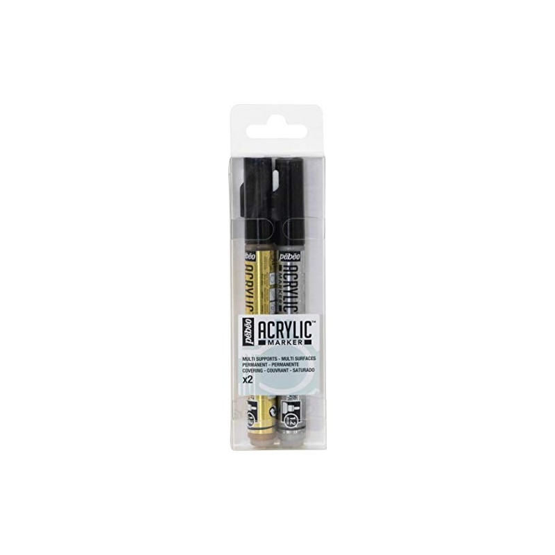 Pébéo 205502 Precious Precious decomarkers Paint Gold/Silver 2 x 20.5