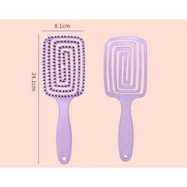 ARQIVO Hair Brush, Curved Vented Brush Faster Blow Drying, Professional Curved Vent Styling Hair Brushes for Women, Men, Paddle Detangling Brush for Wet Dry Curly Thick Straight Hair (Purple)
