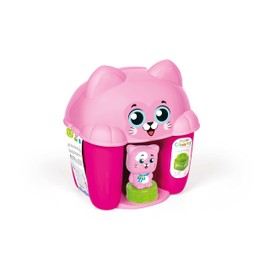 Clementoni 17768 Soft Clemmy-Cat & Kitten Bucket with Soft Building Blocks, Construction Set for Children 6 Months, Made in Italy, Multi-Colour, S