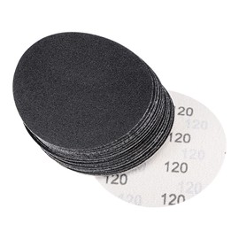 sourcing map 5 Inch Sanding Disc 120 Grit Hook and Loop Wet Dry Usable Silicon Carbide C-Weight Backing Sandpaper for Orbital Sander 20Pcs
