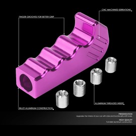 Auto Dynasty Aluminum Gun Handle Pistol Grip Car Manual Transmission Shift Knob Shifter Lever, Universal Fit, Purple