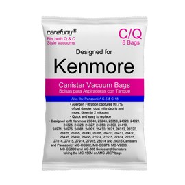 CAREFUNY 8 Pack Style C/Q Canister Vacuum Bags Compatible with Kenmore Canister 50104 5055 50557 50558 Type C-5 Vacuums