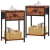 Furologee Nightstands Set of 2, Night Stand with Fabric Drawer