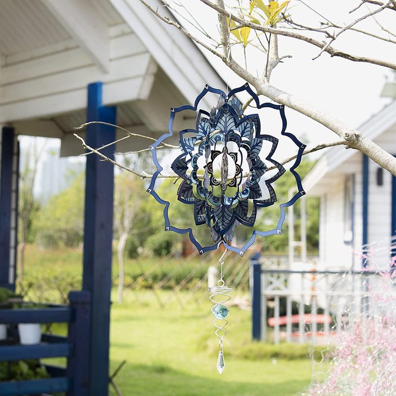 3PCS Gazing Ball Spiral Tail, Prefdo 4.5 inch Metal Wind