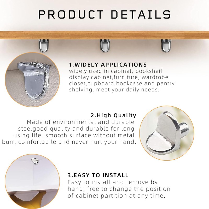 20 Pcs Shelf Support Pegs,L-Shaped Kitchen Shelf Pins,Antirust Cupboard Shelf