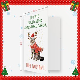 OJsensai Funny Cat Christmas Gifts for Cat Lovers, Merry Christmas Card for Friends Cat Owners, Best Cat Xmas Gifts for Women Men