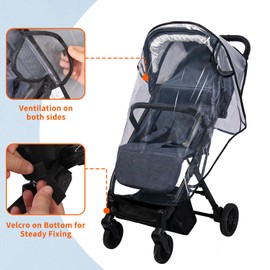 Stroller Rain Cover, Universal Clear Breathable Weather Shield, Water-proof, Windproof, 4 Seasons Protection for Baby from Rainy, Windy, Snowy (XL, Stander Rain Cover)
