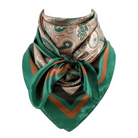 GERINLY Classic Paisley Wild Rag, Western Men Scarf Cowboy Theme, Silk Square Shawl Wraps