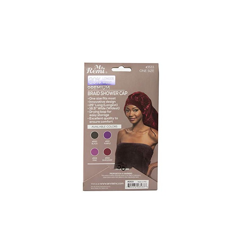 Ms Remi Premium Braid Shower Cap Burgundy 25 inch long