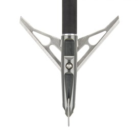 Stryke Rear Deploying Cut-on-Contact Archery Broadheads, 100-Grain, 3-Pack, Carbon Gray