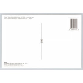 Smoking Pipe Bulldog BBQ Restaurant CA 1933 Reprint Postcard Coke Man in Nickers