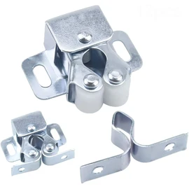 HQDeal 12PCS Door Catches, Double Roller Strong Hold Cupboard Cabinet Door Catches with Screws, Double Roller Catch Cabinet Catch Door Latch for Home Furniture Cabinet Cupboard (Zinc Plated)