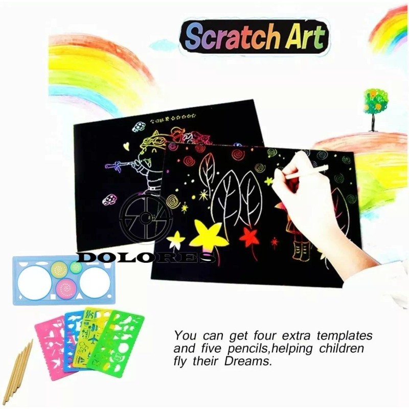 Rainbow Scratch Paper Art Pintura Cinturón Bolígraf Molde 50