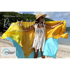 BINDLE Eco-Beach Blanket 10'x9' Extra Large, Recycled Lightweight Material, Sand Free Water Resistant Sandproof, Oversized Portable Picnic Mat for Outdoors Camping Travel, Beach Vibes