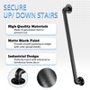 3.3FT Wall Pipe Stair Handrail - Black Galvanized Industrial Metal