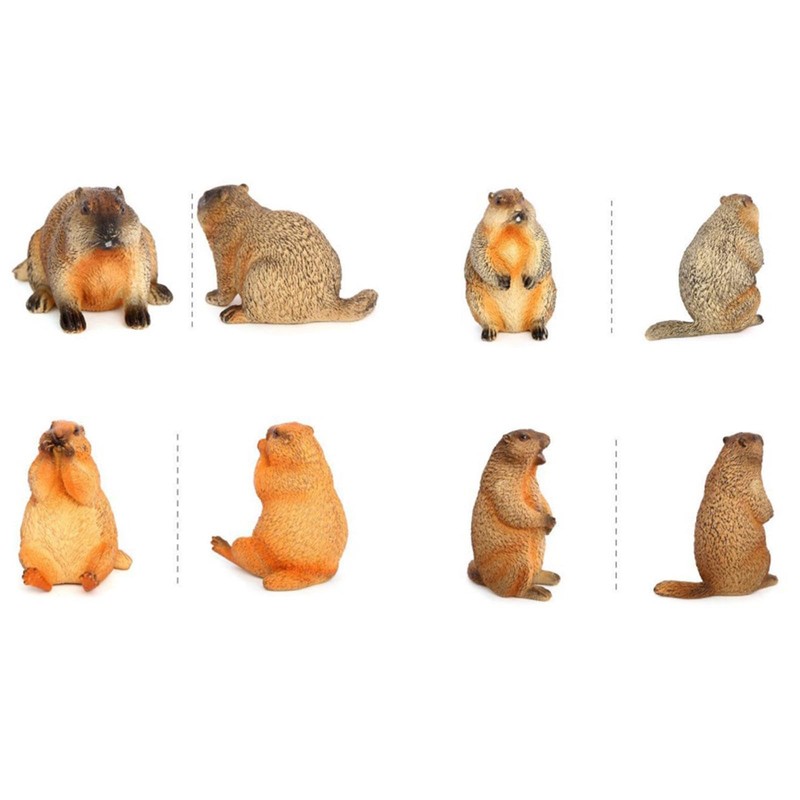 LOVIVER 4x Groundhog Model Figures Groundhog Desktop Ornaments Home Decor
